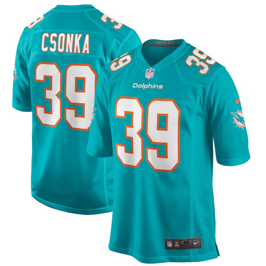 Men Miami Dolphins #39 Larry Csonka Nike Green Game Retired Player NFL Jersey
